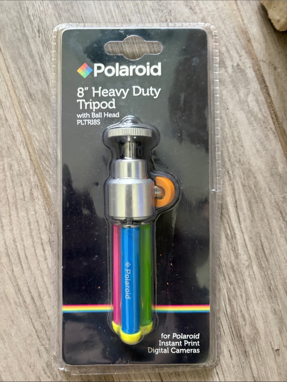 Polaroid 8" Heavy Duty Mini Tripod — Blue, Green, Pink, Yellow, Orange, Silver